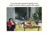 Carte humour Noël de Cath Tate - Chouette quand la famille rend visite et ... - 10.5x15 cm